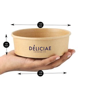 Custom Branded Small Kraft Salad Bowl (500ml) - 1