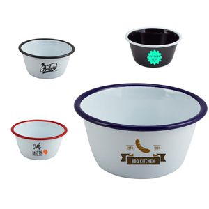 Custom Branded Enamel Round Deep Pie Dish (500ml/17.6oz) - 1