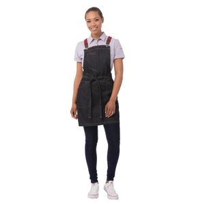 Chef Works Berkley Short Bib Apron Indigo - BA125 - 1