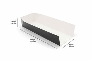 10" Black Compostable Hot Dog Tray (500 per case) - 3