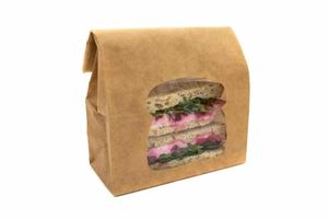 Laminated Kraft Window Sandwich Bag (Case of 250) - 1