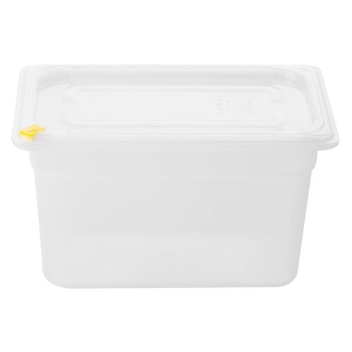 Hygiplas Click PP GN Container 1/4 with Lid & 7 Colour Clips 150mm 3.7Ltr (4 Pack) - FZ096 - 1