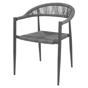 Bolero Eden PE Twist Rattan Outdoor Arm Chairs Charcoal (4 Pack) - HZ590 - 1
