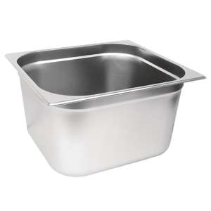 Vogue Stainless Steel Heavy Duty GN 1/2 Pan 200mm - Each - GM322 - 1