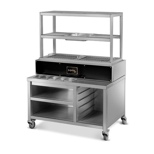 Pujadas Black Robata Grill with Mobile Cabinet - 1