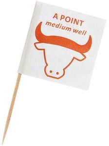 Box Of 100 Steak Markers With Wood Stick - Medium Paper - 403013 - 1