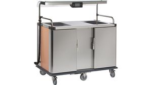 Nomad Multi-portion Meal Distribution Trolleys - Cold Food Transfer Models - 2x8 Gn 1/1 With Sneeze Guard - 2 Vitroceramic Hotplates + 2 Lights - 887082 - 1