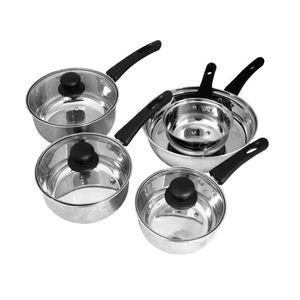 Saucepan 5Pc Set - Black Handles - Induction Compatible - 5PSSBK - 1