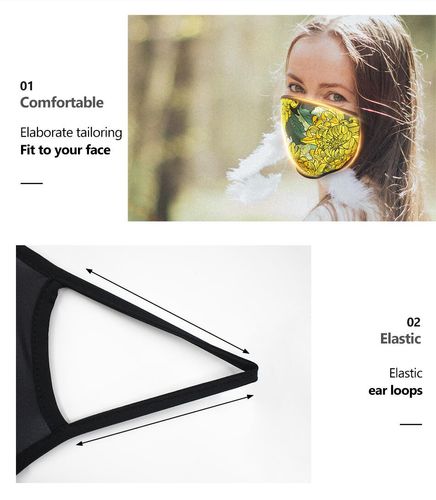 Custom Branded Standard Fabric Flat Face Mask - C5782 - 7