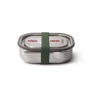 Custom Branded Stainless Steel Lunch Box - black+blum - C5879 - 1