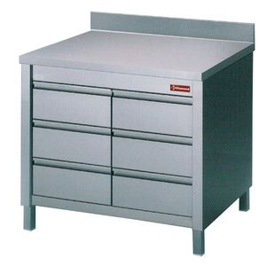 Diamond TACS107A/B Table On Cupboard With 6 Drawers Gn1/1 - TACS107A-B - 1