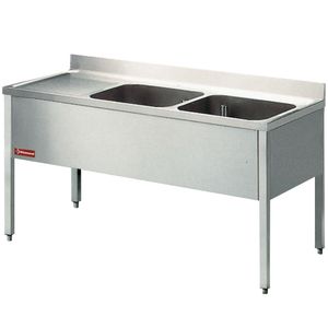 Diamond L1620S-KD-D 2 Tanks Sink w/ Left Draining Board - L1620S-KD-D - 1