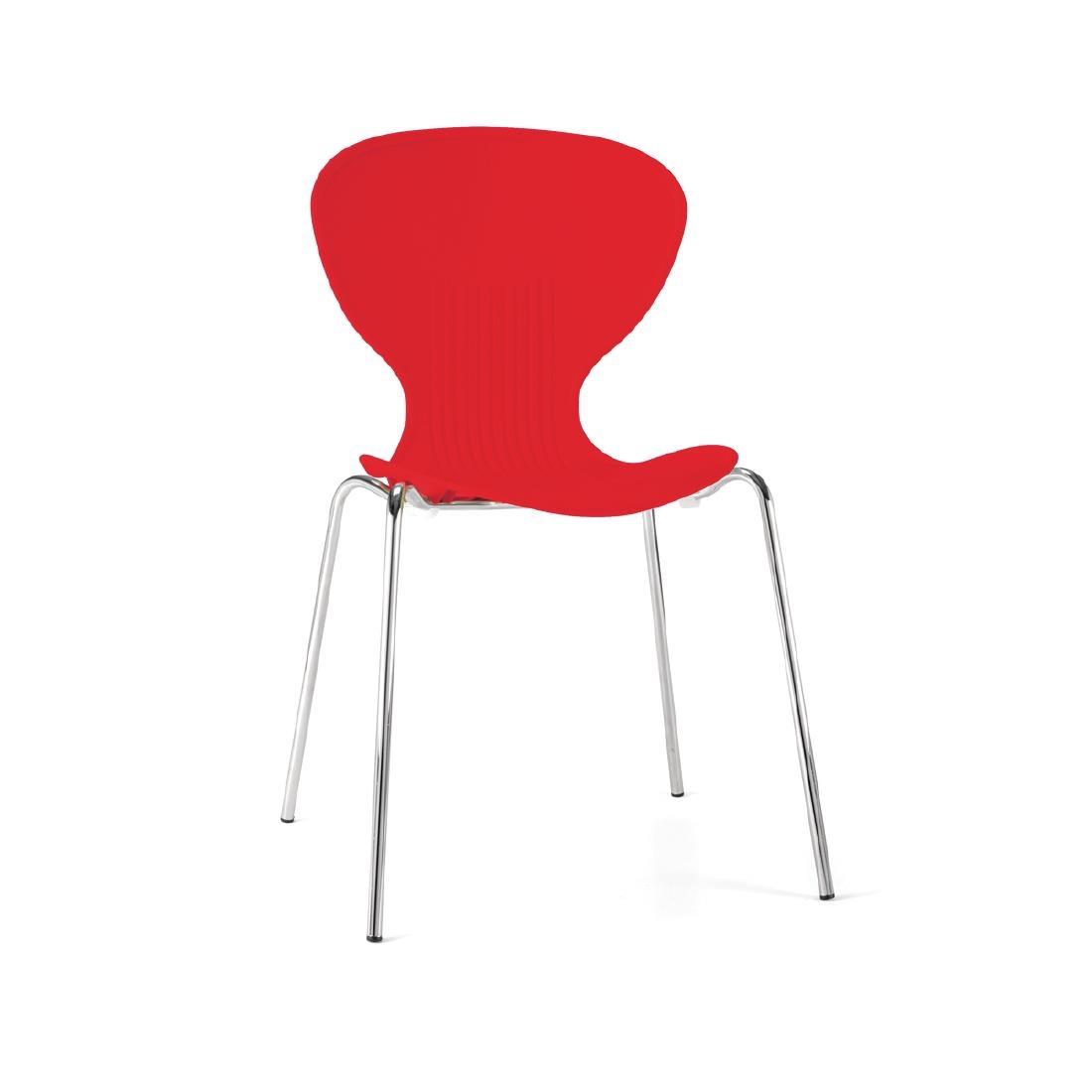 Bolero Red Stacking Plastic Side Chairs - Case of 4 - GP502 - 1