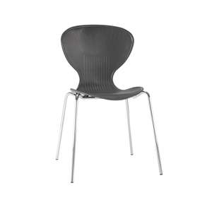 Bolero Black Stacking Plastic Side Chairs - Case of 4 - GP500 - 1