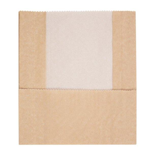 Fiesta Green Biodegradable Kraft Hot and Crispy Hot Food Bags 228 x 203mm 9" x 8" Compostable Recyclable - Pack of 500 - FC879 - 1