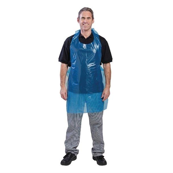 Disposable Polythene Aprons 8.5 Micron Blue (Pack of 100) - DW308  - 1