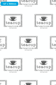 2,000 x Teacup Tearooms Custom Printed Greaseproof Paper Sheets - 1