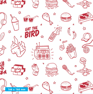 10,000 x Eat the bird Custom Printed Greaseproof Paper Sheets - 1
