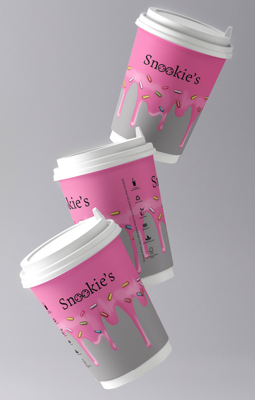 1,000 12oz DW Cups - Snookie's Coffee cups - 1