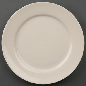Olympia Ivory Wide Rimmed Plates 200mm (Pack of 12) - U119  - 1