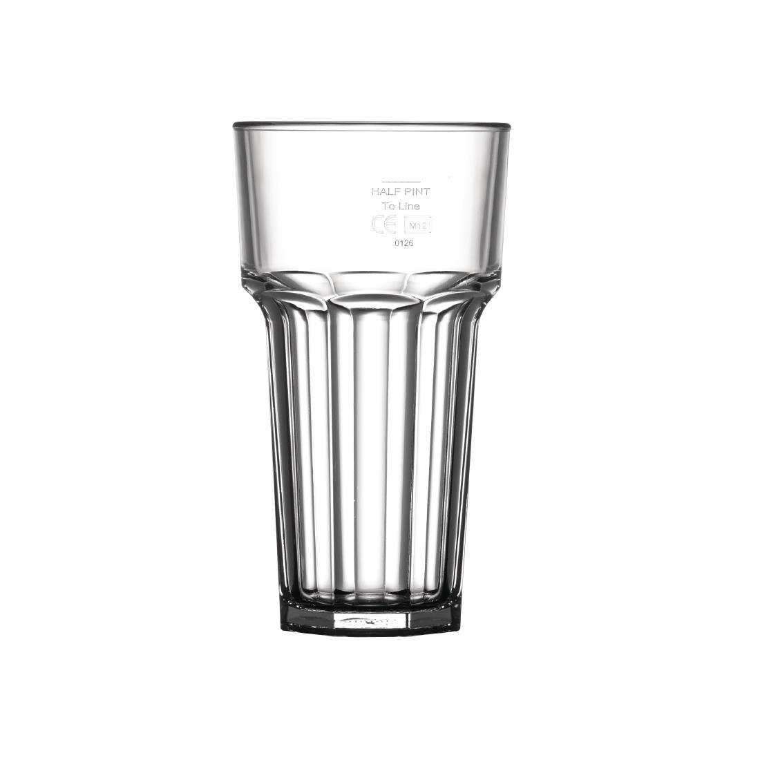 BBP Polycarbonate American Hi Ball Glasses Lined Half Pint CE Marked at 285ml - U408  - 1