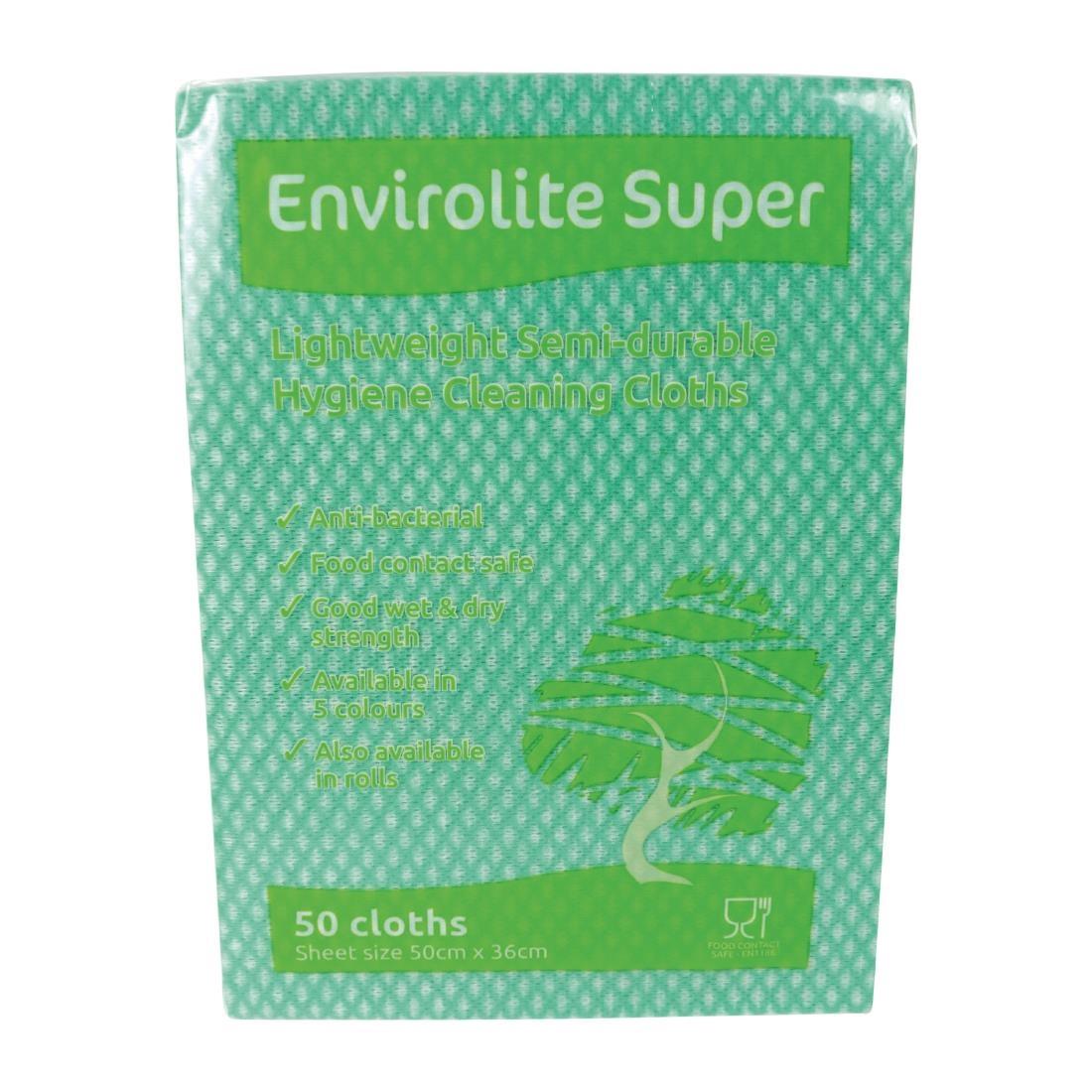 EcoTech Envirolite Super Antibacterial Cleaning Cloths Green (50 Pack) - FA203  - 3
