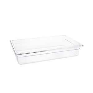 Vogue Polycarbonate 1/1 Gastronorm Container 100mm Clear - U225  - 1