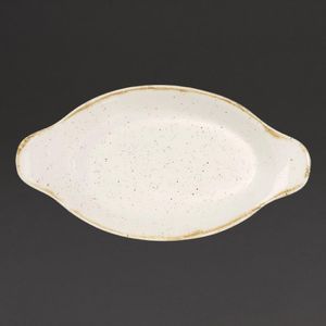 Churchill Stonecast Oval Eared Dishes Barley White 205mm (Pack of 6) - DS491  - 1