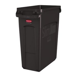 Rubbermaid Slim Jim Container With Venting Channels Brown 60Ltr - DY113  - 1