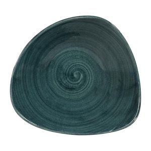 Churchill Stonecast Patina Triangular Bowls Rustic Teal 21oz 235mm (Pack of 12) - FA597  - 1