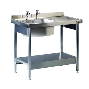 Lincat Stainless Steel Single Sink Unit with Right Hand Drainer 1000mm - 1
