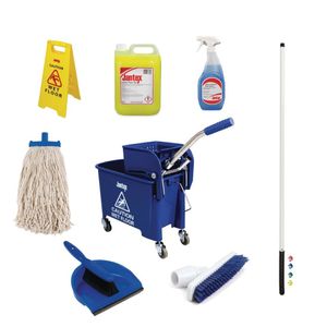 Jantex Colour Coded Cleaning Kit Blue - 1
