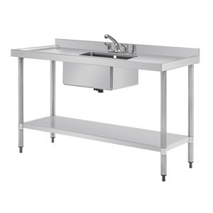 Vogue Stainless Steel Sink Double Drainer 1500mm - U907  - 1