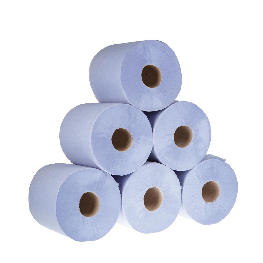 Jantex Blue Centrefeed Rolls 1ply 300m (Pack of 6) - GD833  - 3
