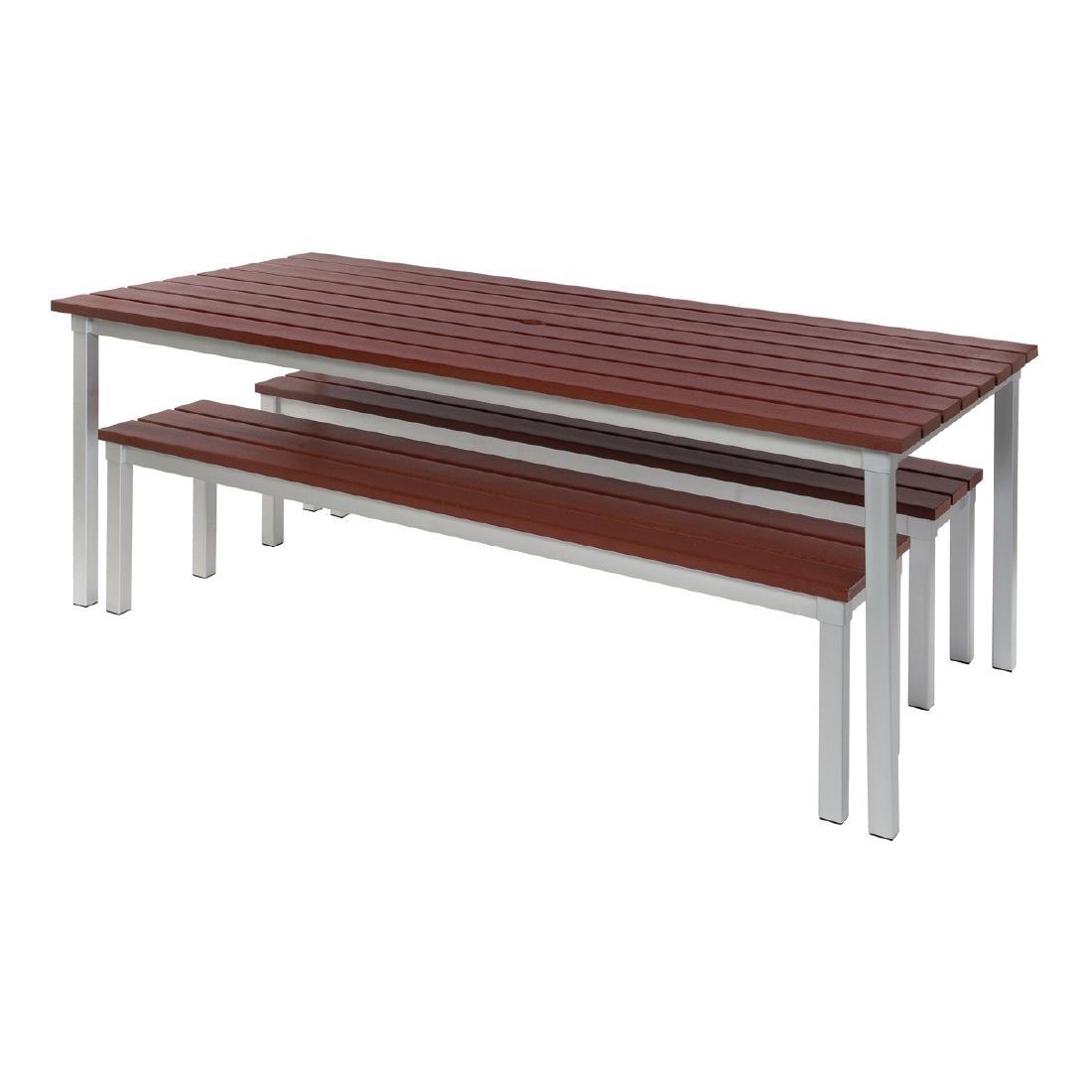 Enviro Outdoor Walnut Effect Faux Wood Table 1800mm - CK810  - 3