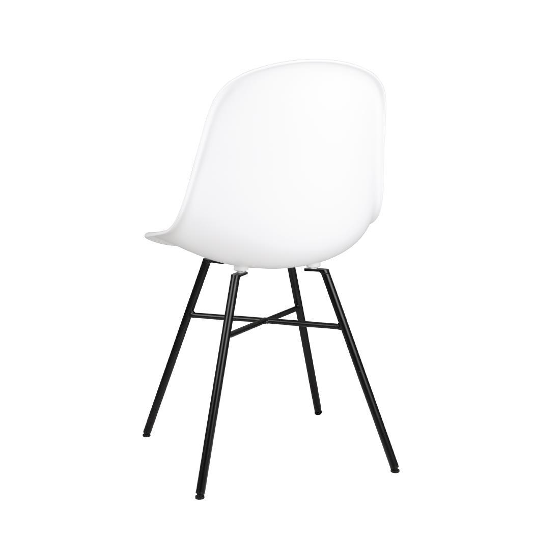 Bolero Arlo Side Chairs with Metal Frame White (Pack of 2) - DY348  - 3