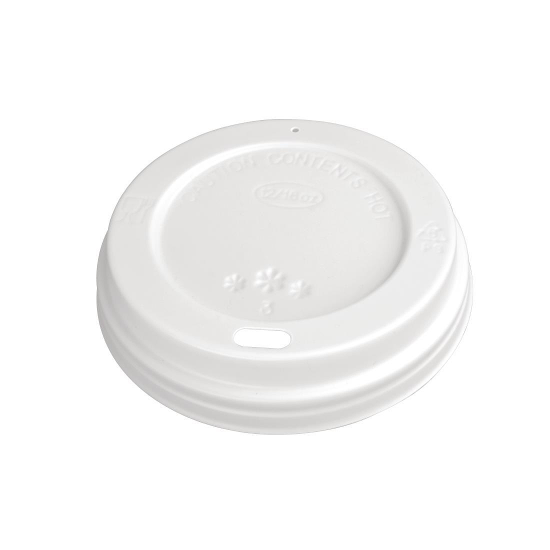Fiesta Recyclable Coffee Cup Lids White 340ml / 12oz and 455ml / 16oz (Pack of 1000) - CE257  - 1