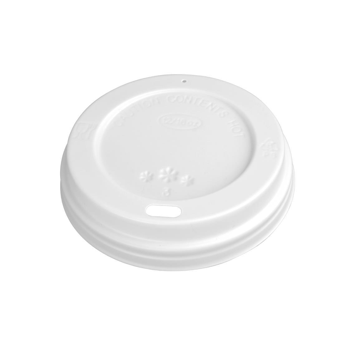 Fiesta Recyclable Coffee Cup Lids White 340ml / 12oz and 455ml / 16oz (Pack of 50) - CE264  - 2