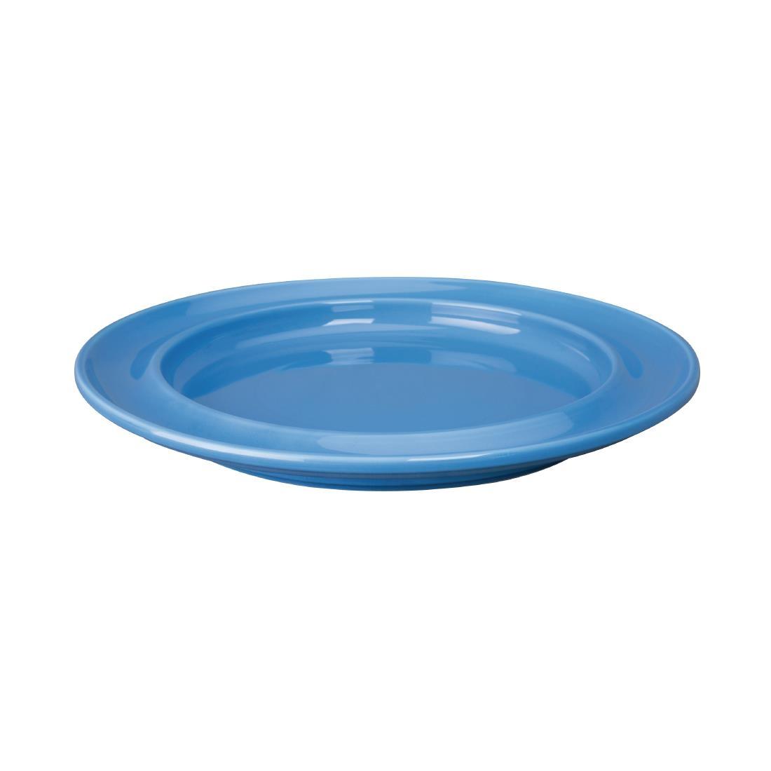 Olympia Heritage Raised Rim Plates Blue 253mm (Pack of 4) - DW141  - 2