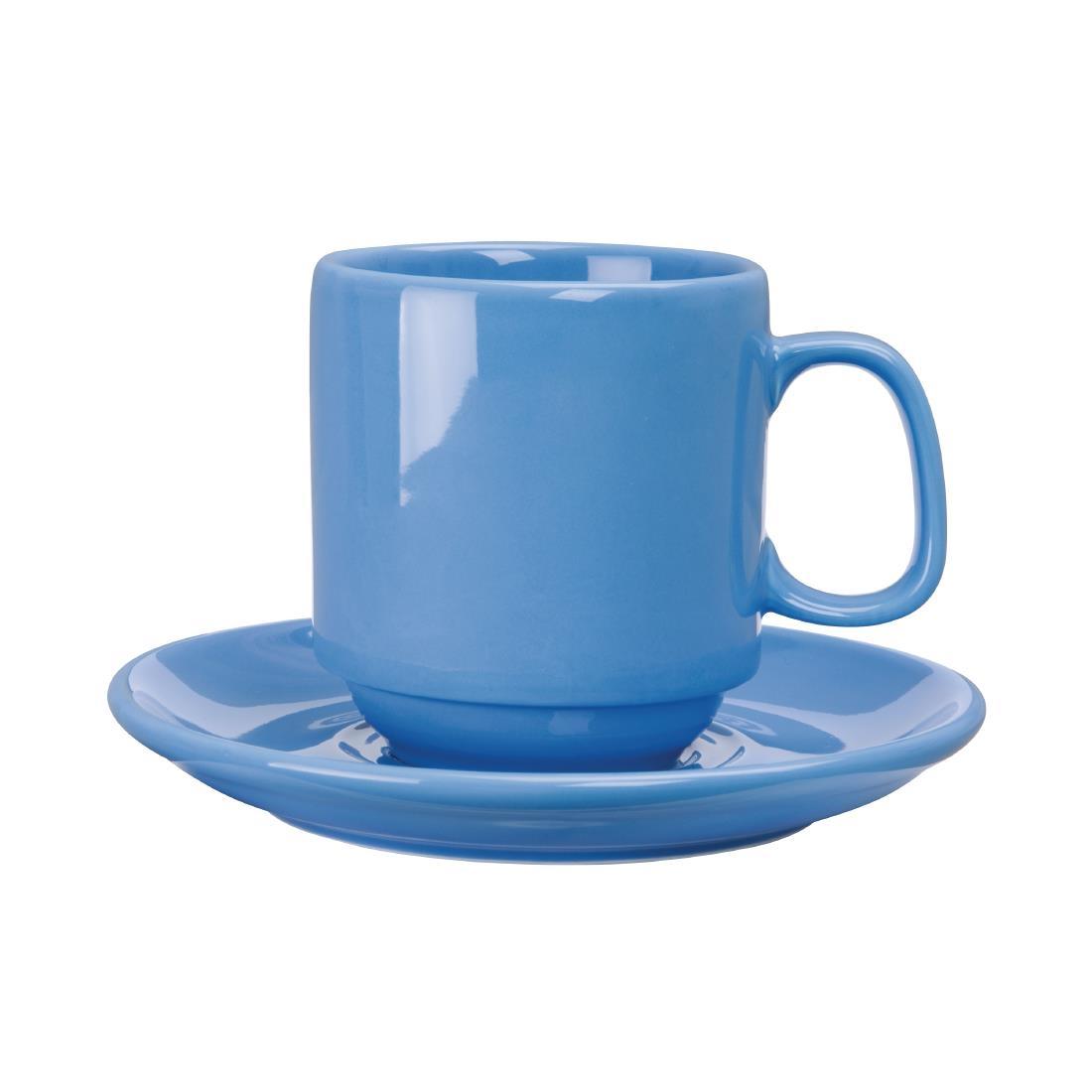 Olympia Heritage Double Well Saucer Blue 163mm (Pack of 6) - DW145  - 3