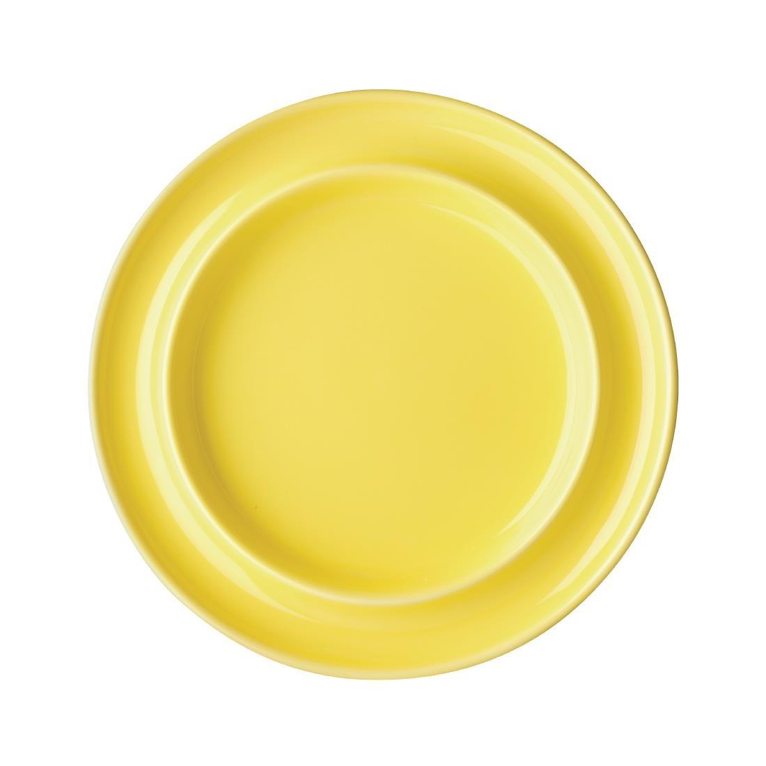Olympia Heritage Raised Rim Plates Yellow 203mm (Pack of 4) - DW146  - 1