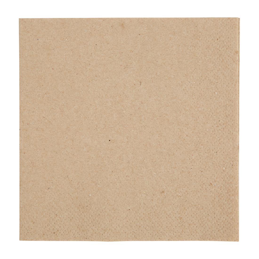 Fiesta Recyclable Recycled Cocktail Napkin Kraft 24x24cm 2ply 1/4 Fold (Pack of 4000) - FE217  - 1