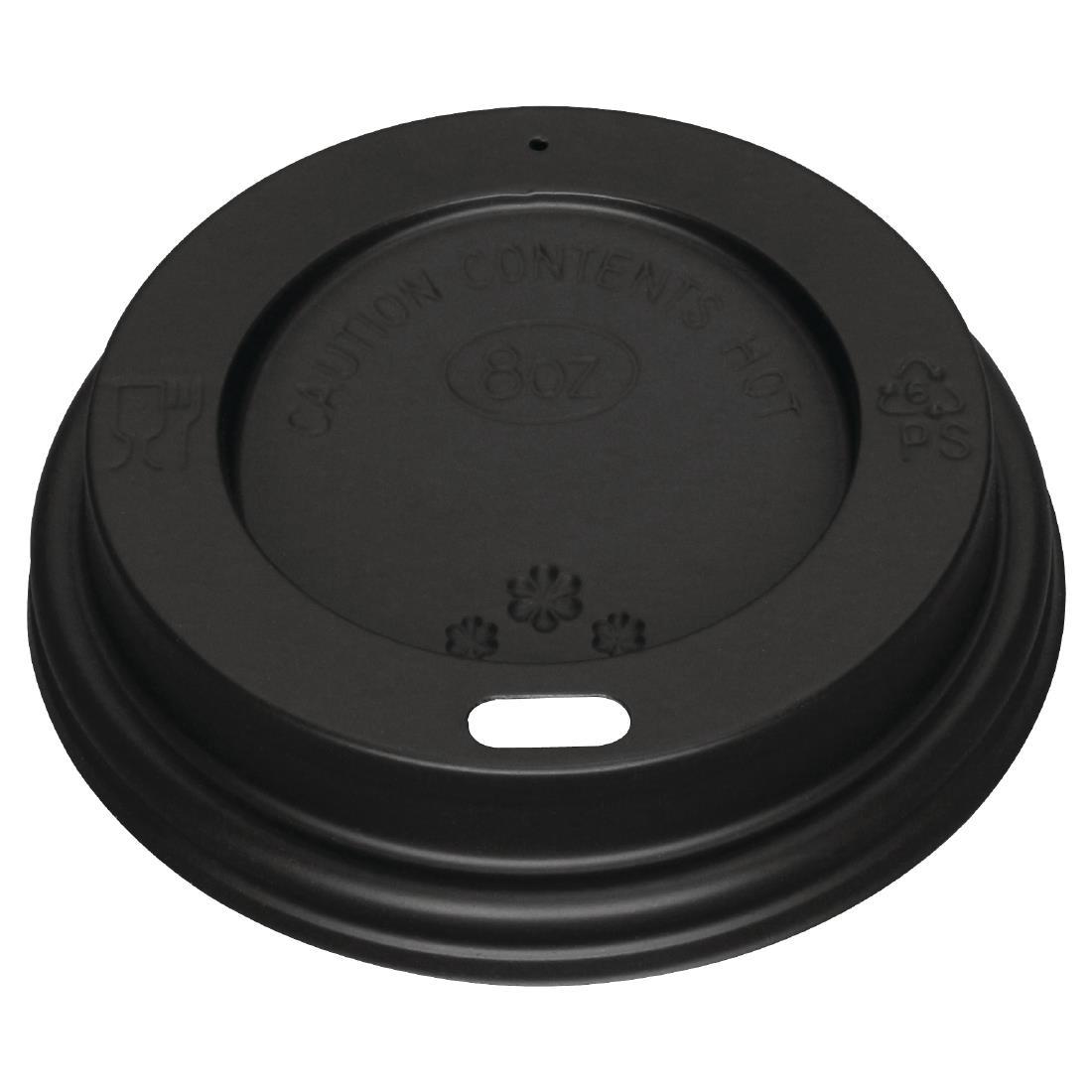 Fiesta Recyclable Coffee Cup Lids Black 225ml / 8oz (Pack of 1000) - CW716  - 1