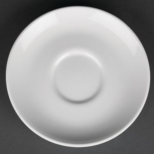 Royal Porcelain Classic White Cappuccino Saucers 150mm (Pack of 12) - CG031  - 1