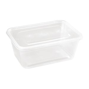 Fiesta Recyclable Plastic Microwavable Containers with Lid Large 1000ml (Pack of 250) - DM183  - 1