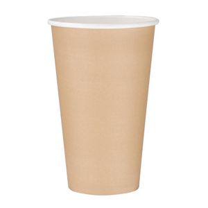 Fiesta Recyclable Single Wall Takeaway Coffee Cups Kraft 455ml / 16oz (Pack of 1000) - GF034  - 1