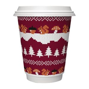 Vegware Compostable Christmas Coffee Cups Double Wall 230ml / 8oz (Pack of 500) - FW500  - 1