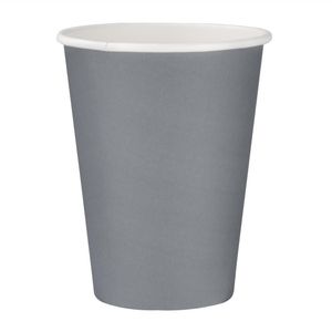 Fiesta Disposable Coffee Cups Single Wall Charcoal 340ml / 12oz (Pack of 50) - GP413  - 1