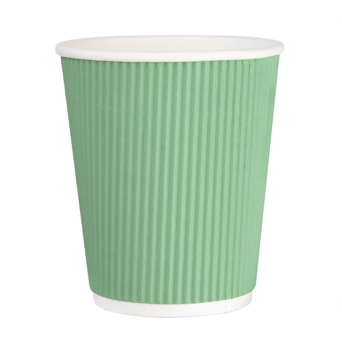 Fiesta Recyclable Coffee Cups Ripple Wall Turquoise 225ml / 8oz (Pack of 500) - GP421  - 1
