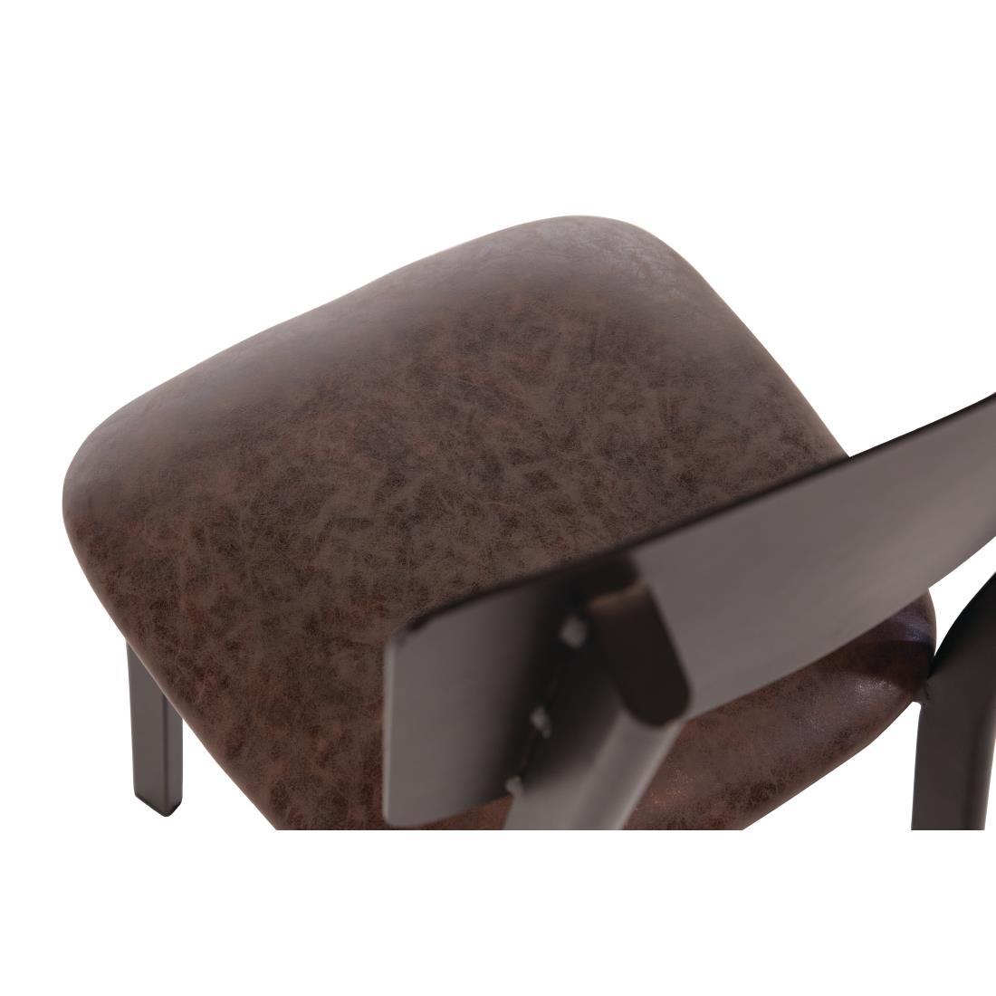 Bolero Metal & PU Side Chair Vintage Mocha (Pack 4) - DR301  - 5